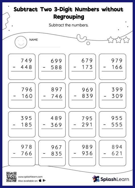 3-digit subtraction worksheets with borrowing|3 Digit Subtraction Worksheets .